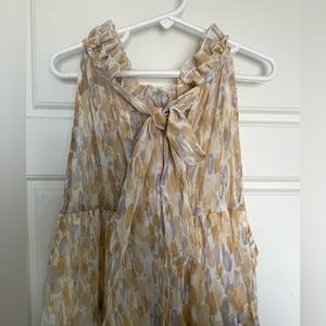 Entro Yellow & Blue Floral Midi-Dress